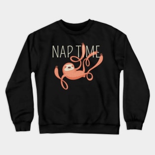 Sloth Nap Time Women Men Boys Girls Kids Teens Youth Crewneck Sweatshirt